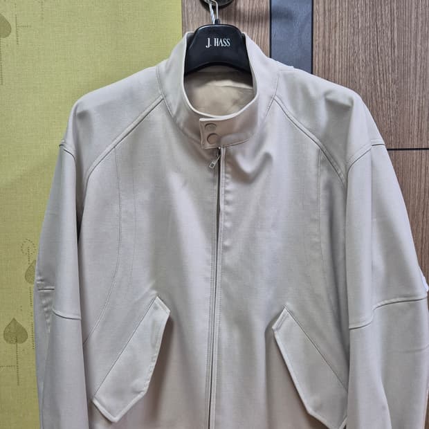 드로우핏 웨이브 블록 울 해링턴 자켓 크림 xl