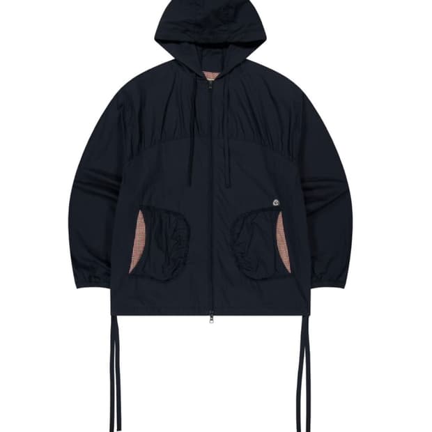 코이세이오 체크 링클스 윈드 브레이커 네이비 바람막이