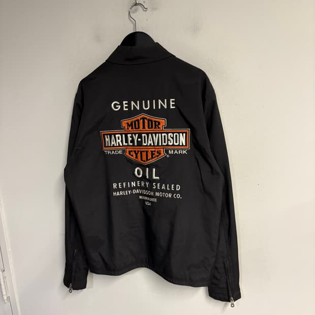 HARLEY DAVIDSION nylon coach jacket blac