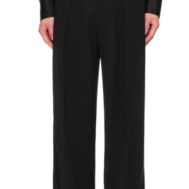 우영미 24ss 투턱 블랙울와이드 팬츠 48사이즈