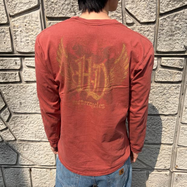 할리데이비슨 빈티지 백로고 롱슬리브 