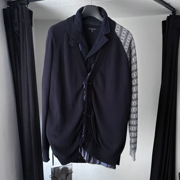 라프 시몬스 ss2019 퓨어 코튼 비대칭 슬리브 가디건