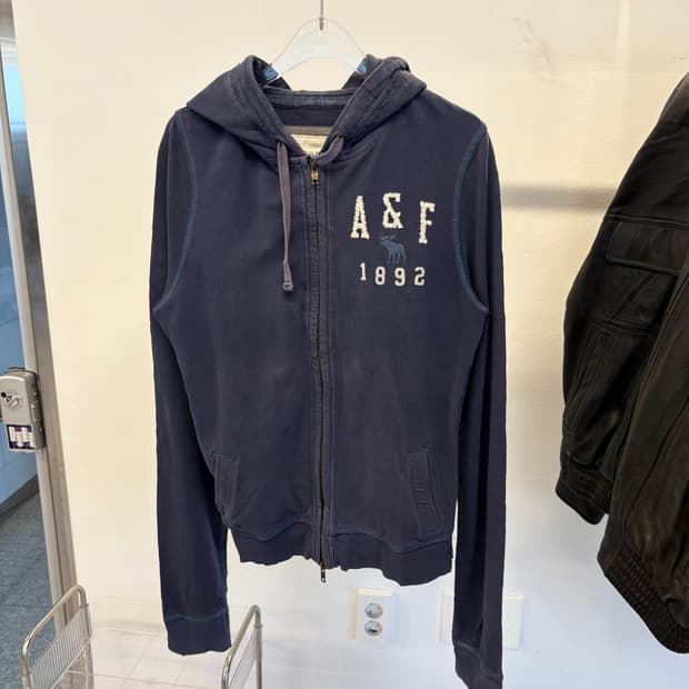 Abercrombie navy hood zip up