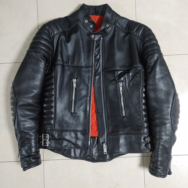 빈티지 mascot 바이커 레더자켓