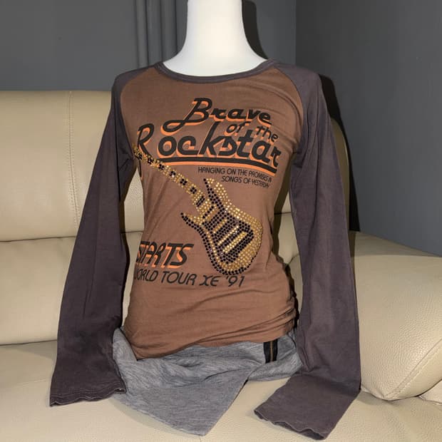guitar cubic point raglan long sleeve