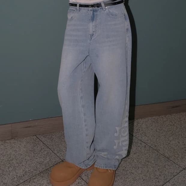 오디너리홀리데이 [VONDUTCH] 데님 와이드 팬츠 [SKY BLUE]