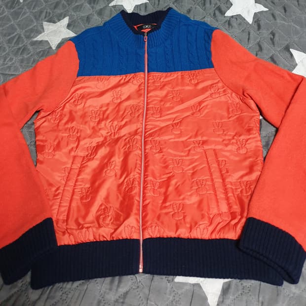 플레이보이 골프 방풍 패디드 배색 니트집업 (100)