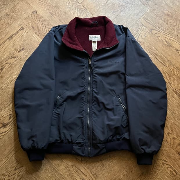 [L]90's 엘엘빈 USA 플리스 라이닝 네이비 웜업 자켓