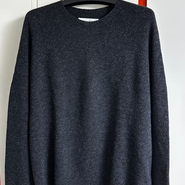 질샌더 울 캐시미어 크루넥 스웨터 스모크