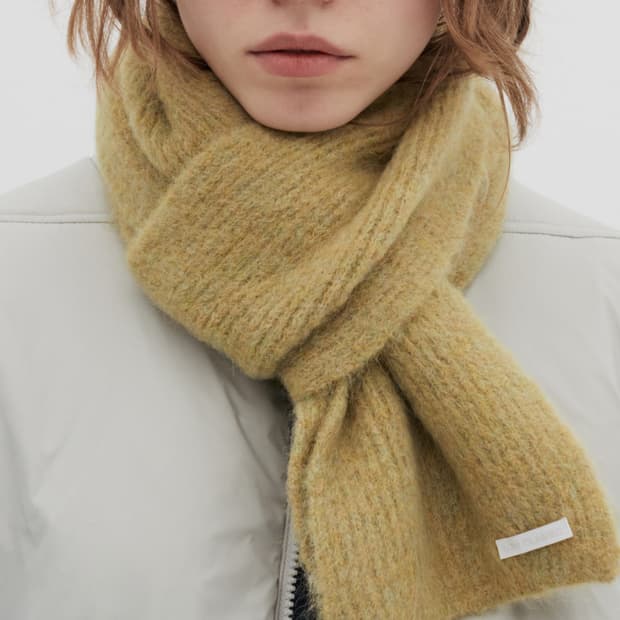 로우클래식 소프트 알파카 머플러 올리브 색상