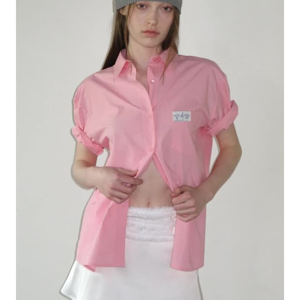 시눈 반팔 셔츠 핑크