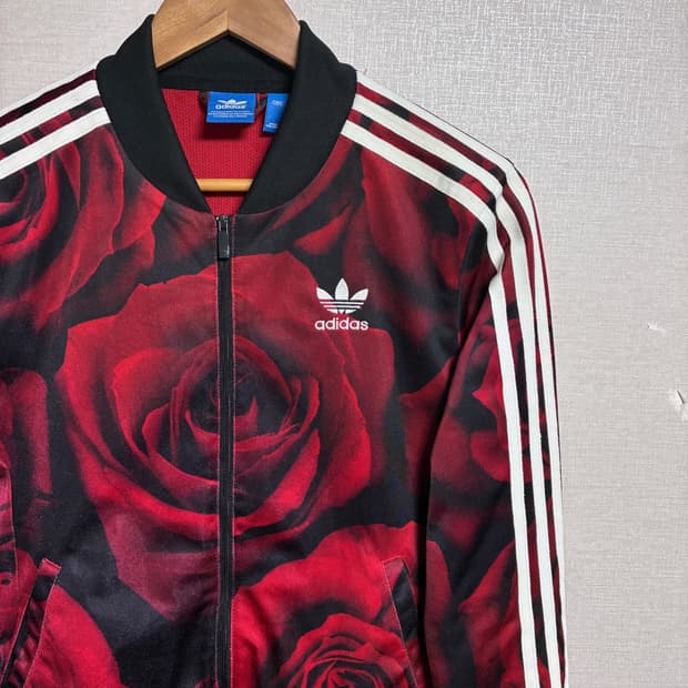 빈티지 아디다스 져지 레드/블랙 XS