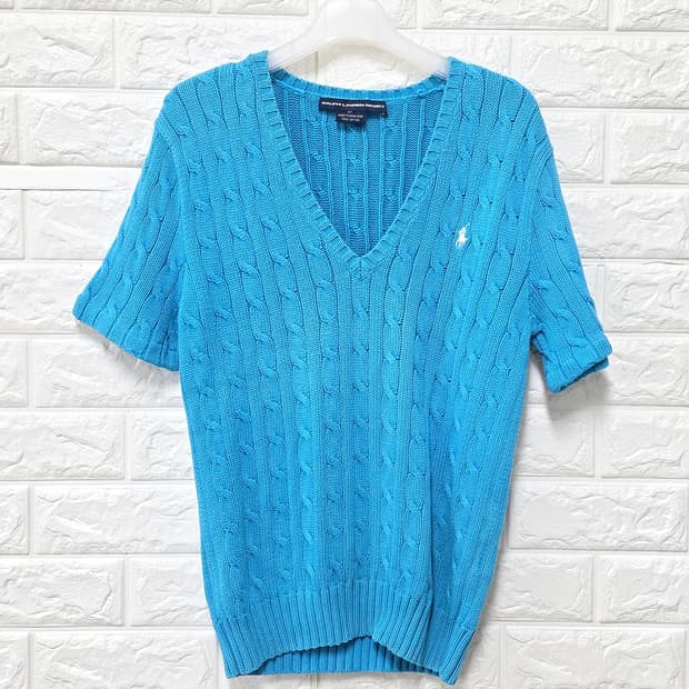 택포) M 폴로랄프로렌 반팔 꽈베기 니트