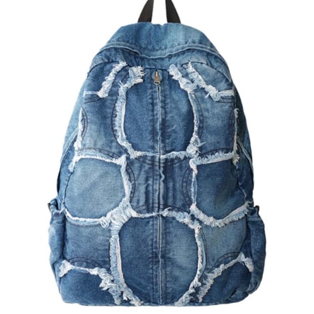 IUGAMAKARAS Washed Denim Turtle Backpack