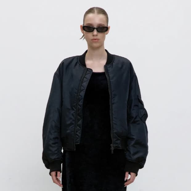 쿠어 MA-1 크롭 봄버 (블랙)