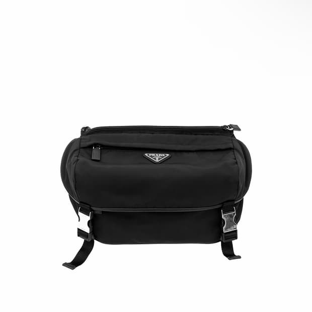 [M] 프라다 남성 리나일론 사피아노 바이커백 크로스백 미디움 블랙