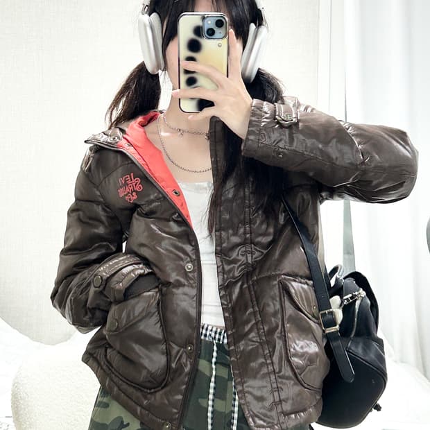 리바이스 초코 브라운 패딩