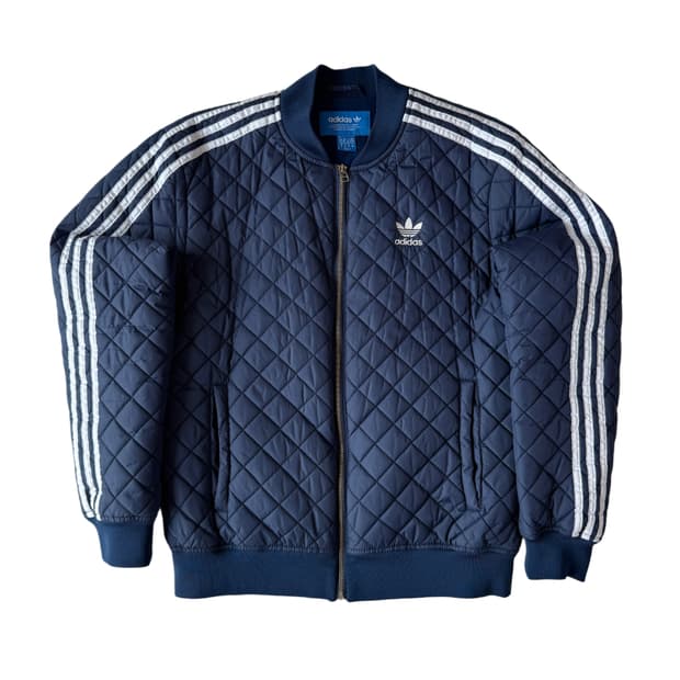2+1) 아디다스 퀼팅 자켓 네이비 삼선 M-L