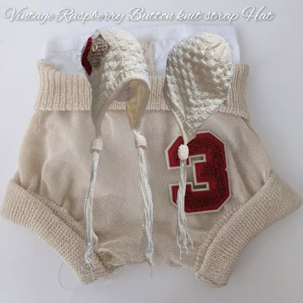 Vintage Raspberry knit strap Hat