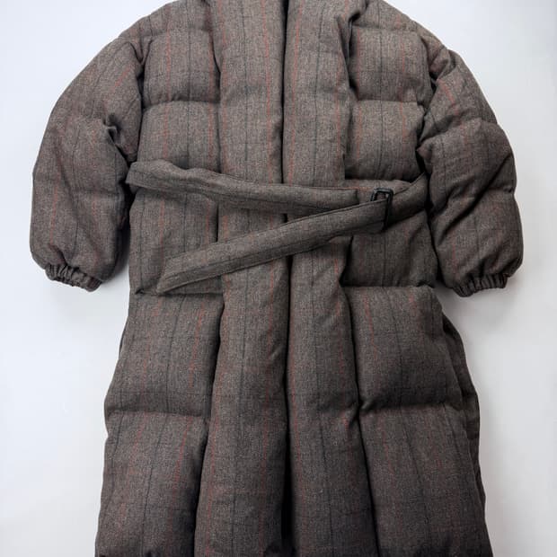 비클라(becla) 아브라함 문 울 트위드 패딩 코트