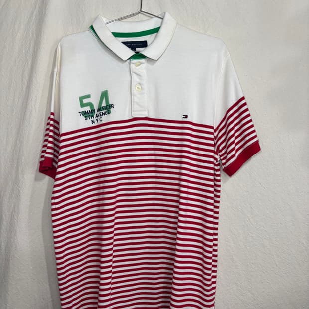 TOMMY HILFIGER 스트라이프 카라 반팔