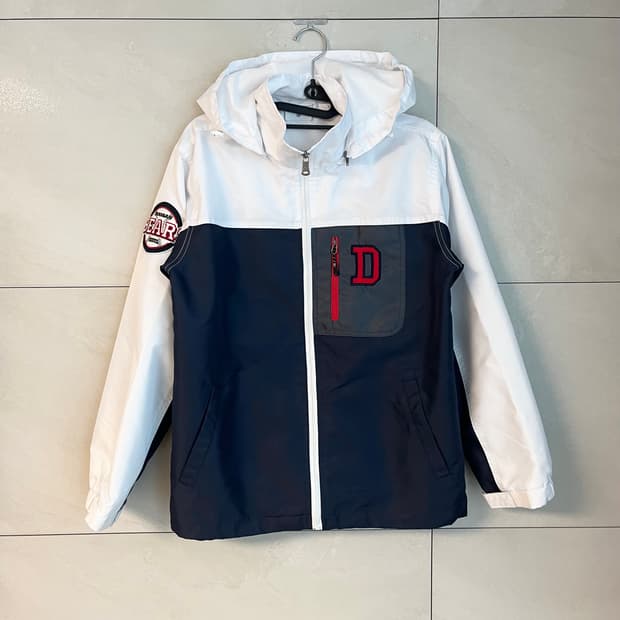 두산베어스 네포스 네이비 배색 후드 바람막이 [90] 