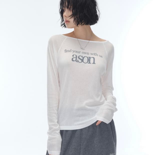 ASON LETTERING LONG SLEEVE WHITE