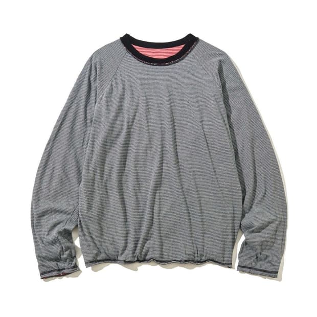 [L] 컬트히어로 제퍼 리버시블 보더 롱슬리브 티셔츠