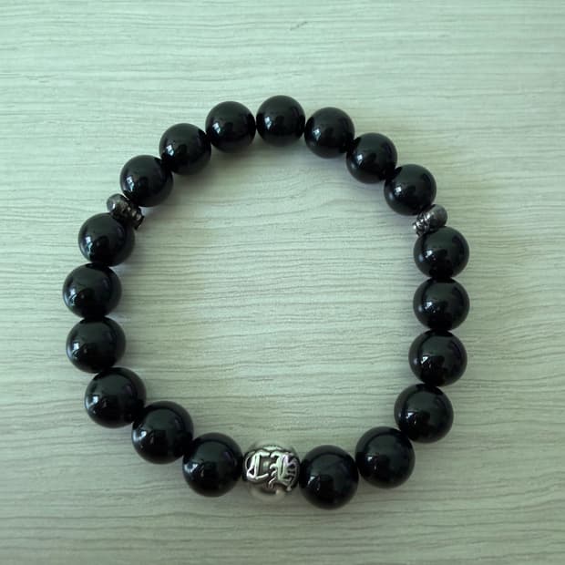 크롬하츠 포티 오닉스 비즈 팔찌 10mm