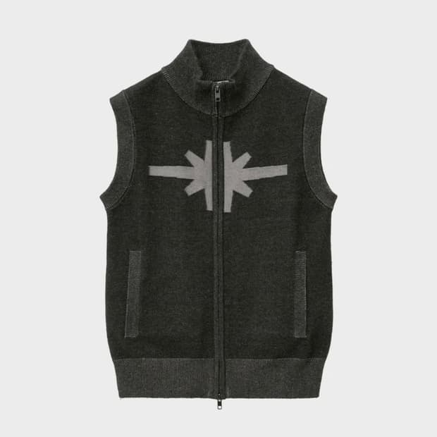 틸던 TWO-TONE SYMBOL KNIT VEST black