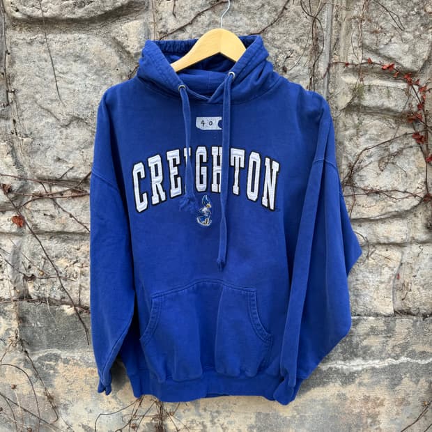 빈티지 nba creighton 페이딩 후드티 블루 후디