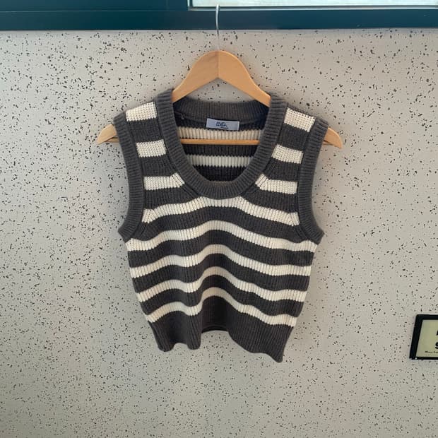 stripe knit vest