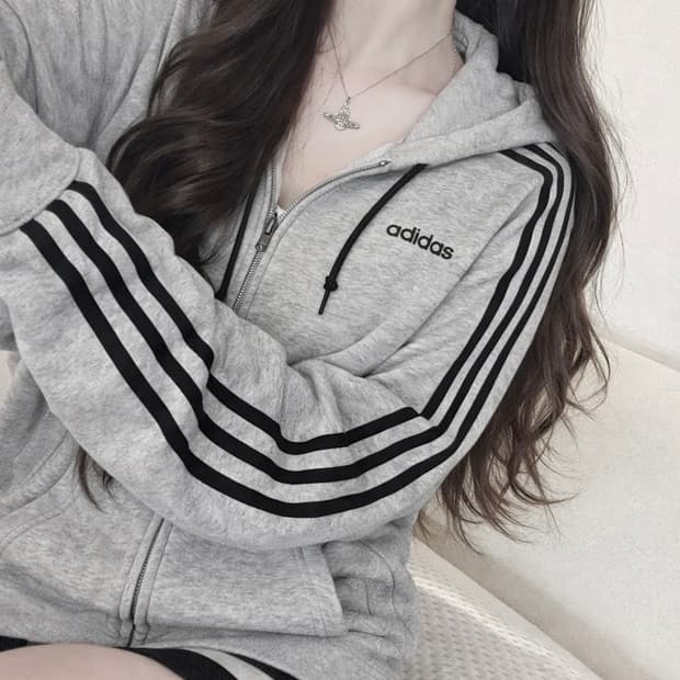 🐰아디다스 그레이 스펠아웃 코튼 후드집업🖤