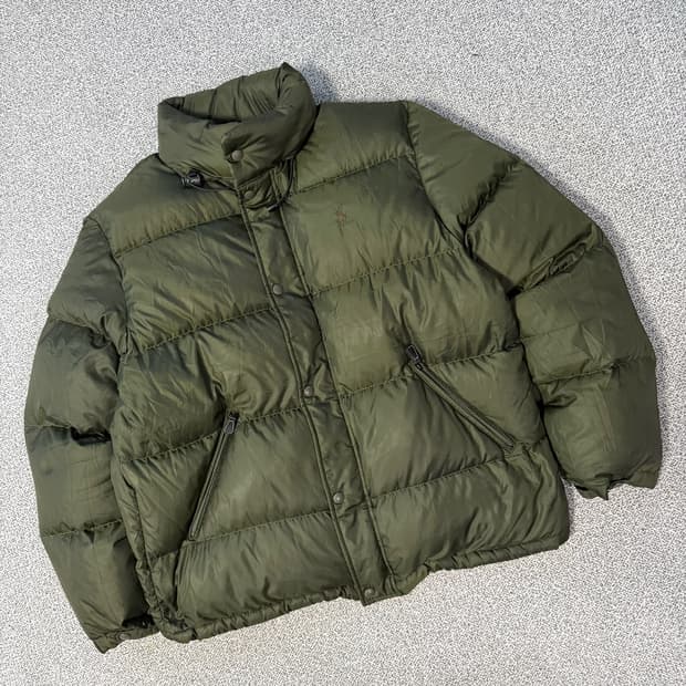 폴로 카키색 푸퍼 패딩 자켓