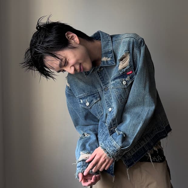 Festival 디스트레스 트러커 자켓