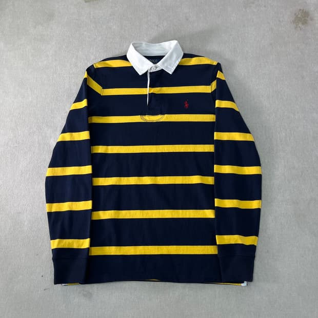 100 폴로랄프로렌 신형라벨 스트라이프 럭비티