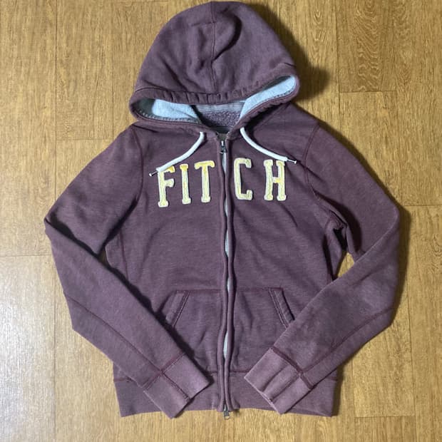(매물없음,말라핏!!)아베크롬비 퍼플 와인 후드집업 L