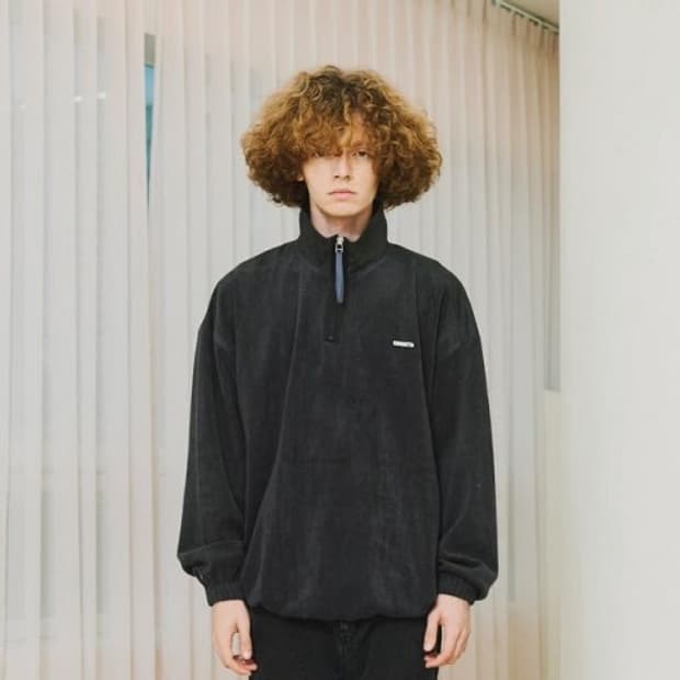 써틴먼스 HALF ZIP PULLOVER (CHARCOAL)