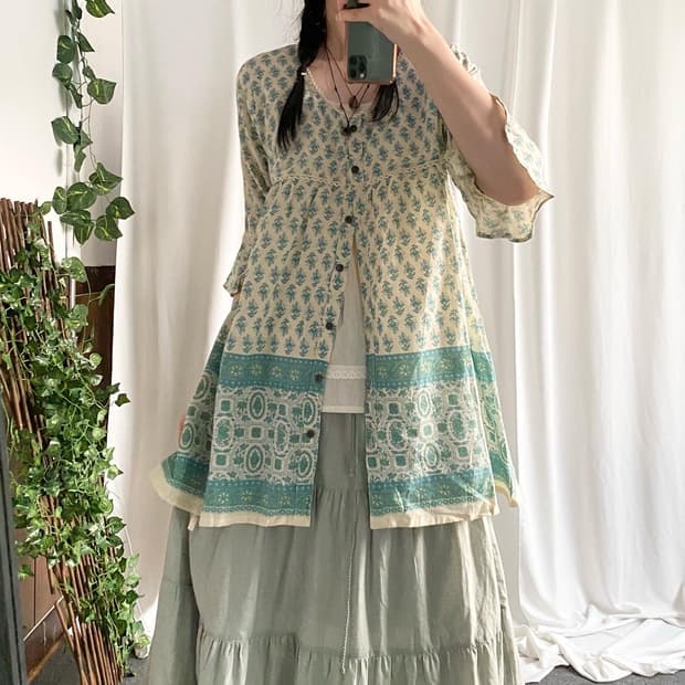 greenery ethnic blouse에스닉 블라우스