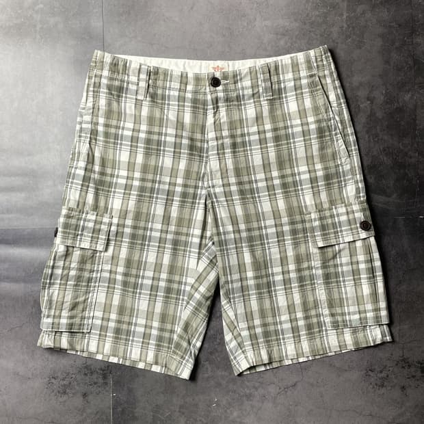 DOCKERS 다커즈 라이트그린 체크 카고 하프팬츠 A01272