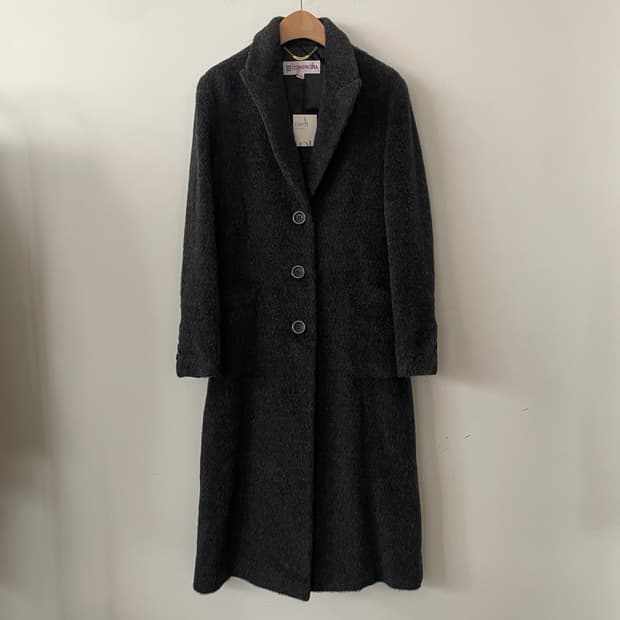 vintage hairy wool single long coat