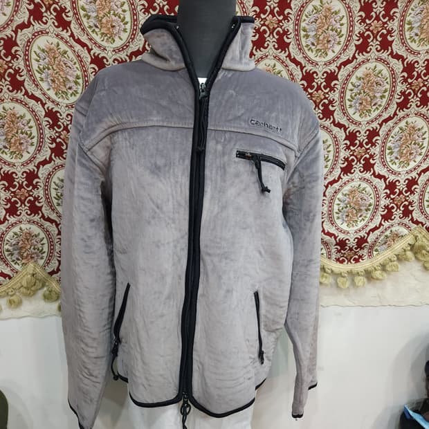 칼하트 80s 그레이 벨벳 후리스 집업자켓

