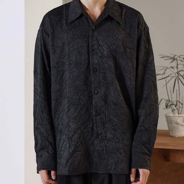 음양 Irregular wrinkle shirt 사이즈m