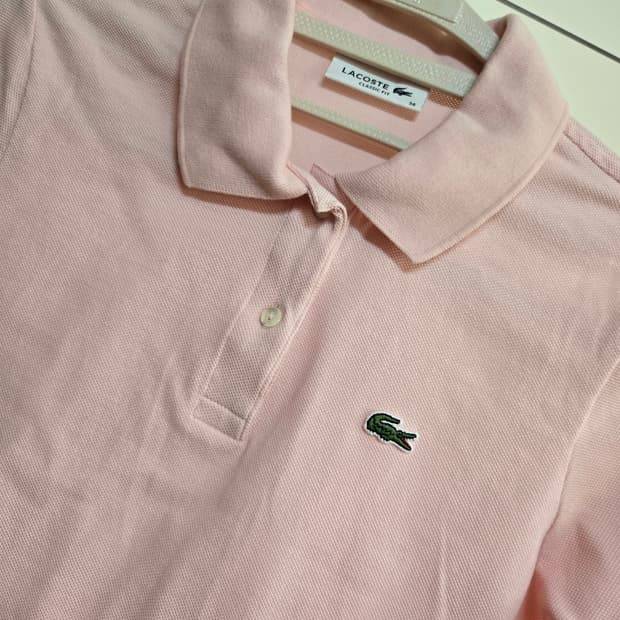 라코스테 여성 핑크 PK 카라 반팔티(95사이즈)