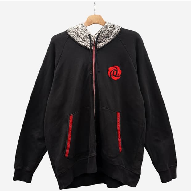 아디다스 스포츠 데릭로즈 후드집업 레드 테이프 라인 기모안감 포인트후드