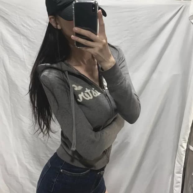 홀리스터 후드집업,그레이,XS