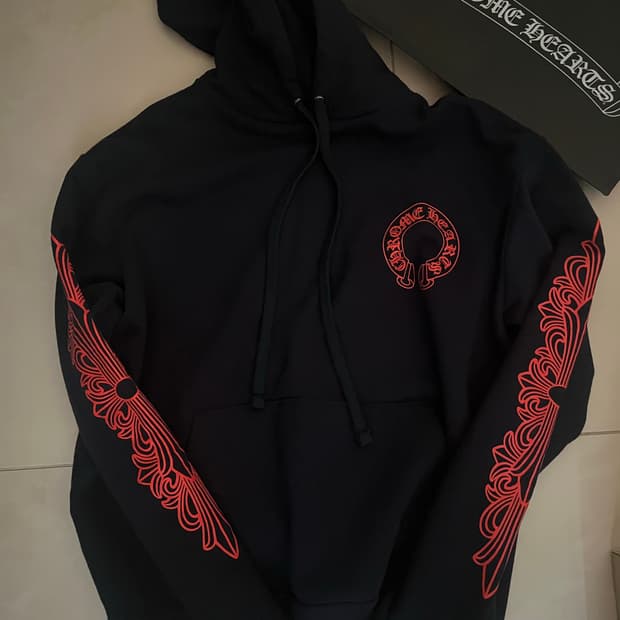 크롬하츠 홀스슈 플로랄 후드 네이비