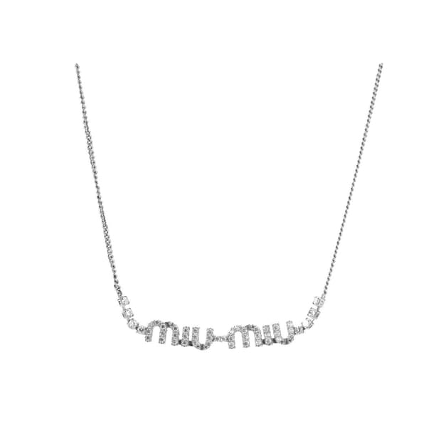 미우미우 네크리스 스틸 크리스탈