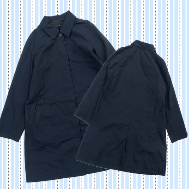 재팬 유니클로 네이비 미디 트렌치 코트 그런지 아메카지 하구미 사와코