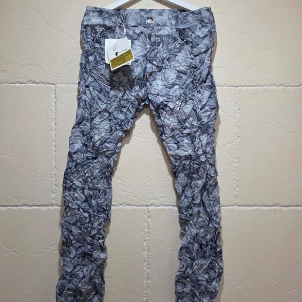 강혁 에어백 프린트 슈링크 팬츠 블루 라지 새상품